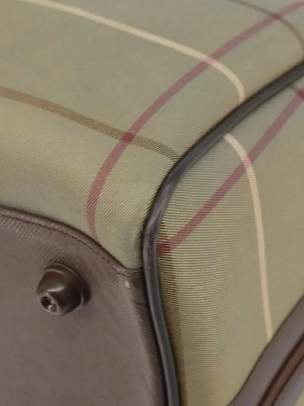 Burberrys Nova Check Boston Bag Canvas Beige Gold - Picture 4 of 16